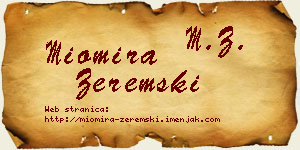 Miomira Zeremski vizit kartica